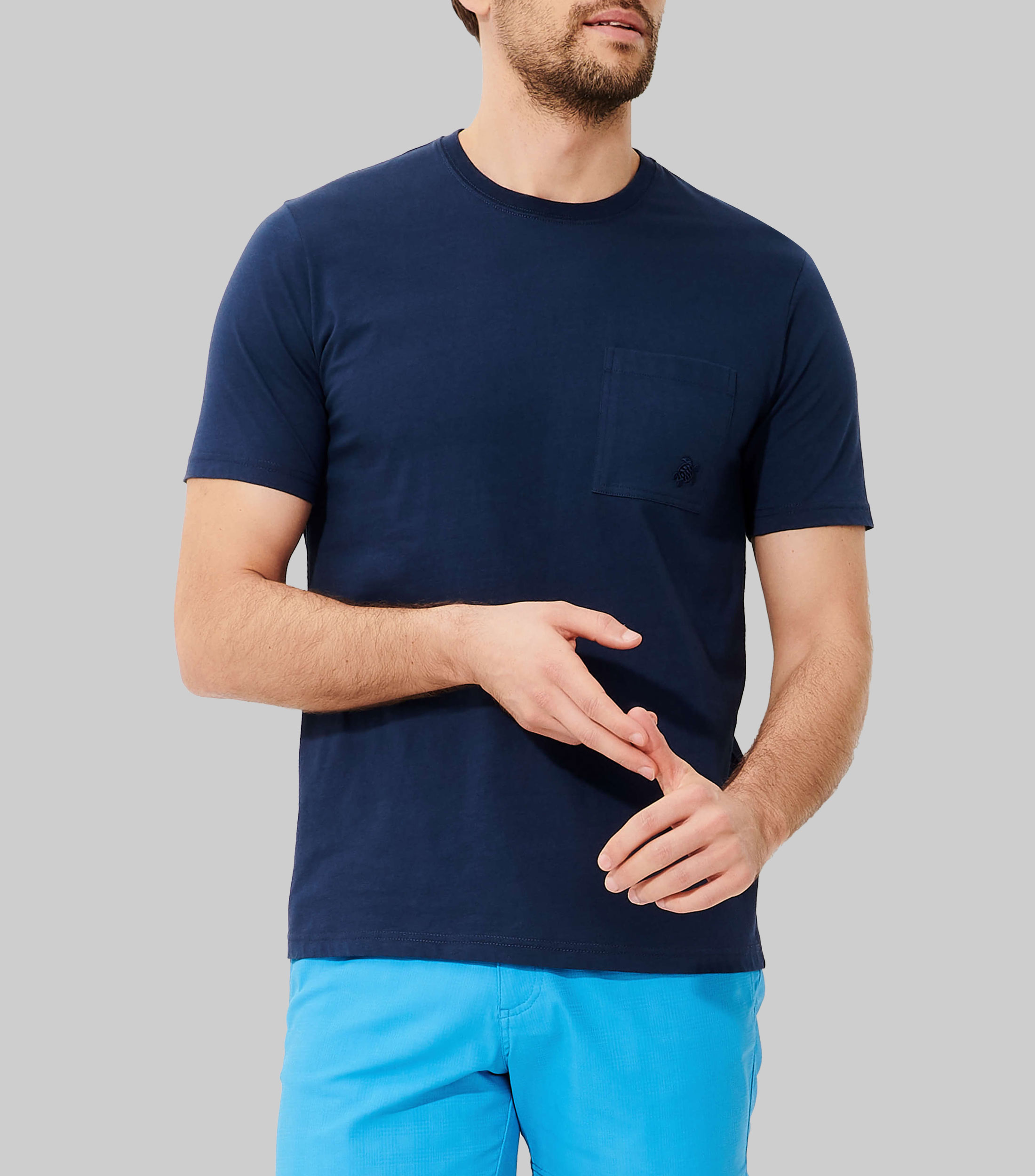 Playera cuello redondo manga corta lisa Hombre